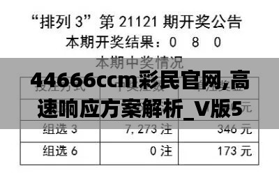 44666ccm彩民官网,高速响应方案解析_V版5.514