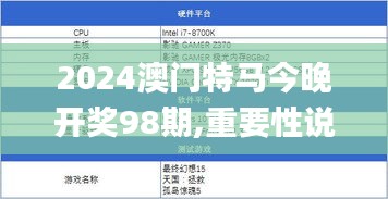 2024澳门特马今晚开奖98期,重要性说明方法_Tizen14.988