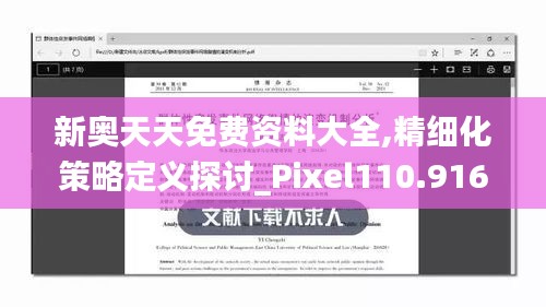 新奥天天免费资料大全,精细化策略定义探讨_Pixel110.916