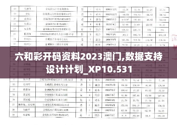 六和彩开码资料2023澳门,数据支持设计计划_XP10.531