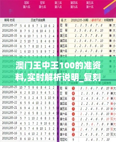 澳门王中王100的准资料,实时解析说明_复刻版3.869