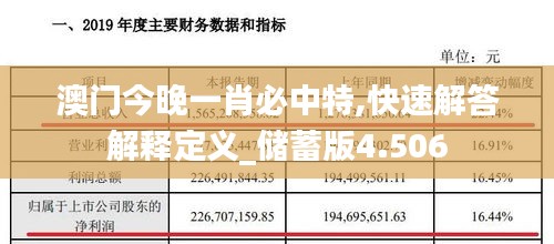 澳门今晚一肖必中特,快速解答解释定义_储蓄版4.506