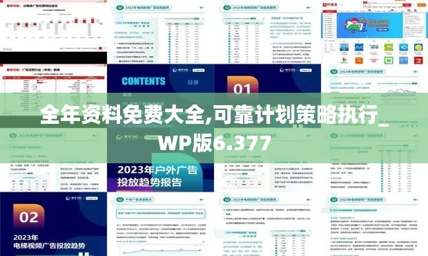 全年资料免费大全,可靠计划策略执行_WP版6.377