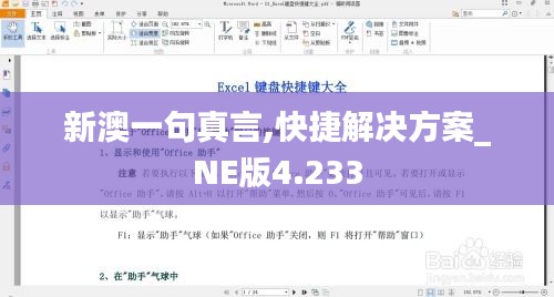 新澳一句真言,快捷解决方案_NE版4.233