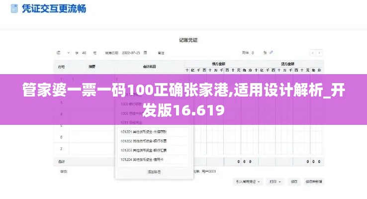 管家婆一票一码100正确张家港,适用设计解析_开发版16.619