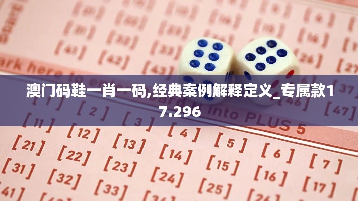 澳门码鞋一肖一码,经典案例解释定义_专属款17.296