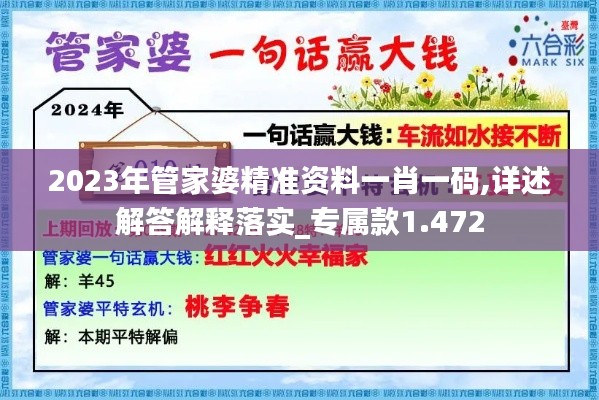 2023年管家婆精准资料一肖一码,详述解答解释落实_专属款1.472