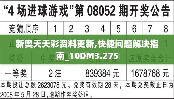 新奥天天彩资料更新,快捷问题解决指南_10DM3.275