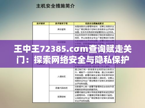 王中王72385.cσm查询赋走关门：探索网络安全与隐私保护的重要性