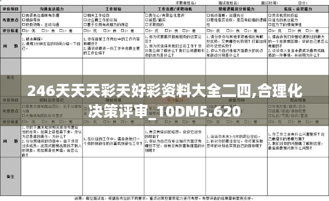 246天天天彩天好彩资料大全二四,合理化决策评审_10DM5.620