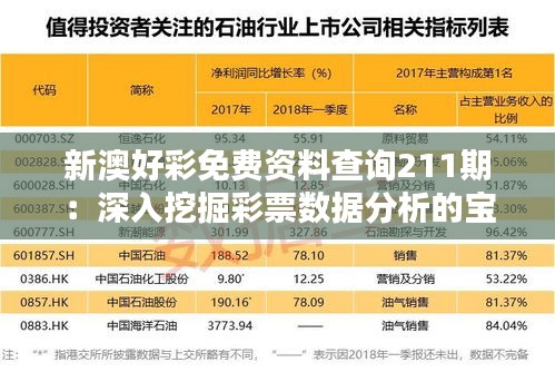 新澳好彩免费资料查询211期：深入挖掘彩票数据分析的宝藏